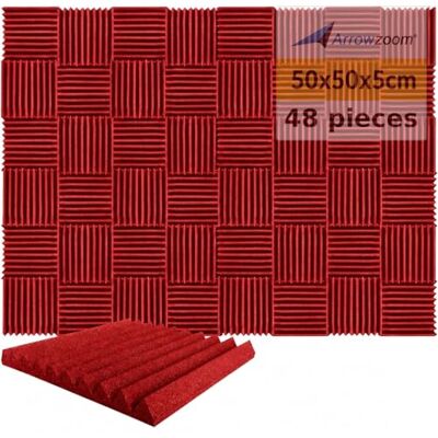 Arrowzoom 48 Piezas Panels Acustico Absorción Sonido Wedge Cuña 50x50x5cm Espuma Acústica Aislamiento Acustico Estudio de Grabación Casas Estudios Azulejos Incombustibles Insonorizados AZ1134 ROJO Arrowzoom 48 Piezas Panels Acustico Absorción Sonido Wedge Cuña 50x50x5cm Espuma Acústica Aislamiento Acustico Estudio de Grabación Casas Estudios Azulejos Incombustibles Insonorizados AZ1134 ROJO