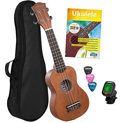 Cascha Juego de ukelele soprano italiano para niños y adultos, kit de iniciación con 3 púas, libro de texto, videos educativos sobre código QR, afinador, cuerdas de aquila, guitarra pequeña hawaiana, Cascha Juego de ukelele soprano italiano para niños y adultos, kit de iniciación con 3 púas, libro de texto, videos educativos sobre código QR, afinador, cuerdas de aquila, guitarra pequeña hawaiana,