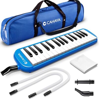 CAHAYA Melódica , Piano de Viento con 32 Teclas, Incluye Tubo de Soplado, Boquilla y Bolsa de Transporte (Azul) CAHAYA Melódica , Piano de Viento con 32 Teclas, Incluye Tubo de Soplado, Boquilla y Bolsa de Transporte (Azul)
