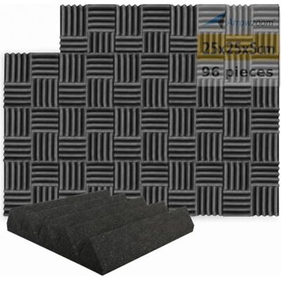 Arrowzoom 96 Piezas Panels Acustico Absorción Sonido Wedge Cuña 25x25x5cm Espuma Acústica Aislamiento Acustico Estudio de Grabación Casas Estudios Azulejos Incombustibles Insonorizados AZ1134 NEGRO Arrowzoom 96 Piezas Panels Acustico Absorción Sonido Wedge Cuña 25x25x5cm Espuma Acústica Aislamiento Acustico Estudio de Grabación Casas Estudios Azulejos Incombustibles Insonorizados AZ1134 NEGRO