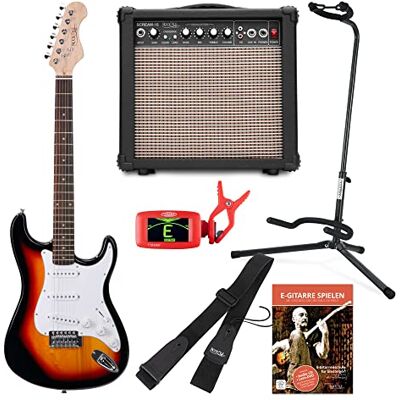 ROCKTILE Sphere Classic Set de Guitarra Eléctrica Sunburst, Cuerpo: tilo Modelo: Sphere Classic, Mástil atornillado de arce, 3 pastillas Single Coil, 21 trastes medios, Radio del diapasón: 14", 3 kg ROCKTILE Sphere Classic Set de Guitarra Eléctrica Sunburst, Cuerpo: tilo Modelo: Sphere Classic, Mástil atornillado de arce, 3 pastillas Single Coil, 21 trastes medios, Radio del diapasón: 14", 3 kg