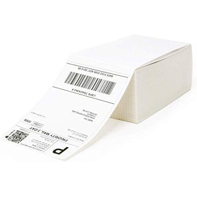 NETUM 4" x 6" Fan-fold Direct Thermal Labels White Shipping Mailing Postage Labels, Perforated, Permanent Adhesive(1 Stacks 500 Labels) (Thermal fanfold Label 4 X 6) NETUM 4" x 6" Fan-fold Direct Thermal Labels White Shipping Mailing Postage Labels, Perforated, Permanent Adhesive(1 Stacks 500 Labels) (Thermal fanfold Label 4 X 6)