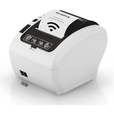 MUNBYN Impresora Termica Tickets WiFi, Impresora de Recibos 80mm, con Puerto USB, Emulación ESC/POS, Compatible con iOS, Android, MacOS, Windows, ChromeOS, para supermercados, cafeterías MUNBYN Impresora Termica Tickets WiFi, Impresora de Recibos 80mm, con Puerto USB, Emulación ESC/POS, Compatible con iOS, Android, MacOS, Windows, ChromeOS, para supermercados, cafeterías