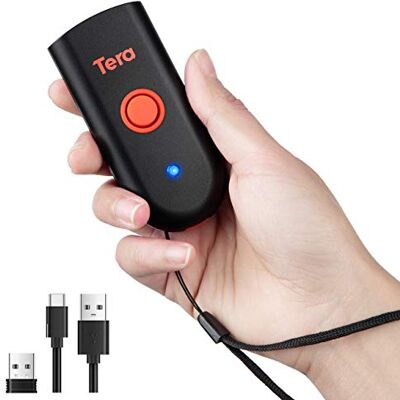 Tera Miniescáner portátil de códigos de Barras CCD, 3 en 1, Bluetooth y Cable USB y 2,4 G inalámbrico para códigos de Barras 1D en Papel y Camiseta de impresión, Lector de códigos de Barras 1100CCD Tera Miniescáner portátil de códigos de Barras CCD, 3 en 1, Bluetooth y Cable USB y 2,4 G inalámbrico para códigos de Barras 1D en Papel y Camiseta de impresión, Lector de códigos de Barras 1100CCD
