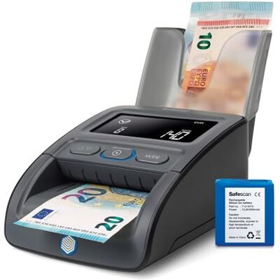 Safescan Detector de billetes falsos automático 155-S para verificar rápidamente billetes, Detector billetes falsos con 7 puntos de detección, Detector de billetes falsos 100% fiable Safescan Detector de billetes falsos automático 155-S para verificar rápidamente billetes, Detector billetes falsos con 7 puntos de detección, Detector de billetes falsos 100% fiable
