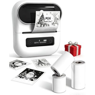 Phomemo Impresora de Etiquetas M220 de 3.14 Pulgadas Bluetooth térmica para códigos de barras, direcciones, etiquetas, correo, soporte con teléfonos y PC, con 3 etiquetas de rollo Phomemo Impresora de Etiquetas M220 de 3.14 Pulgadas Bluetooth térmica para códigos de barras, direcciones, etiquetas, correo, soporte con teléfonos y PC, con 3 etiquetas de rollo