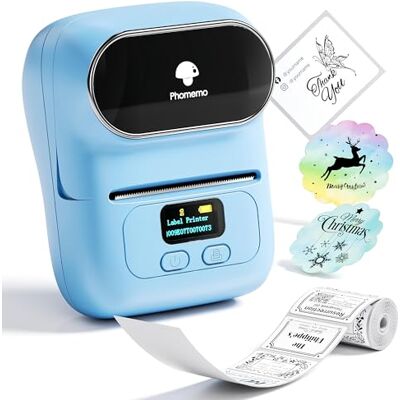 Phomemo M110 Etiquetadora, Impresora Etiquetas Autoadhesivas Bluetooth Impresora Termica Portátil con 5000+ plantillas, 1000+ iconos, para Escuela, Hogar, Cocina, Oficina y Negocios, Azul Phomemo M110 Etiquetadora, Impresora Etiquetas Autoadhesivas Bluetooth Impresora Termica Portátil con 5000+ plantillas, 1000+ iconos, para Escuela, Hogar, Cocina, Oficina y Negocios, Azul