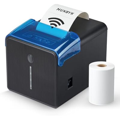 MUNBYN Impresora de Tickets WiFi, Impresora Termica Recibos, con Tapa oleófuga y antisalpicaduras, Puertos USB/LAN/Serial, Compatible con MacOS, Windows, Linux, Chromebook, iOS, Android MUNBYN Impresora de Tickets WiFi, Impresora Termica Recibos, con Tapa oleófuga y antisalpicaduras, Puertos USB/LAN/Serial, Compatible con MacOS, Windows, Linux, Chromebook, iOS, Android