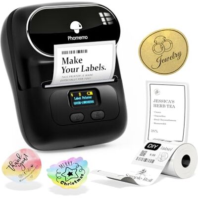 Phomemo M110 Etiquetadora, Etiquetadora Adhesivas para iOS y Android, Impresora Termica de Barras para Oficina, hogar y Negocios Phomemo M110 Etiquetadora, Etiquetadora Adhesivas para iOS y Android, Impresora Termica de Barras para Oficina, hogar y Negocios