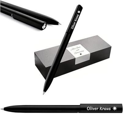 Pelikan Bolígrafo Ineo® Elements K6 con grabado de regalo, bolígrafos únicos con nombre, regalos personalizados para Navidad, bolígrafo personalizado (negro)