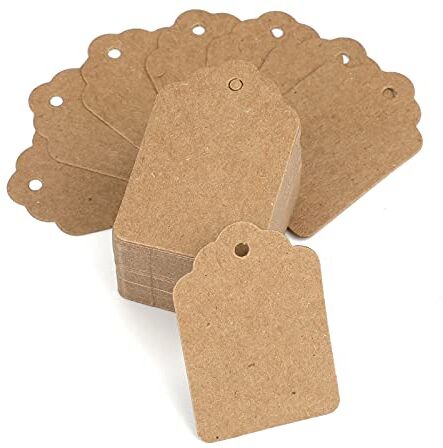 G2PLUS 1000PCS Etiquetas de Precio Etiquetas Kraft 3.2x5CM Pequeñas Etiquetas Precio de Joyeria Etiquetas de Tienda Etiquetas de exhibición de Productos de Ropa Zapatos y Sombreros,Marrón