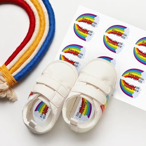 48 Etiquetas ahesivas para zapatos derecha y izquierda personalizadas con nombre   Etiquetas derecha/izquierda para zapatos adhesivas para los niños - Stikets