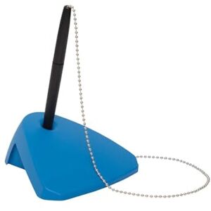 MAUL Soporte para bolígrafos moderno reciclado Bolígrafo con cadena Portalápices de 85% plástico reciclado Para organización ideal en el escritorio, mostrador de recepción o en la oficina Azul MAUL Soporte para bolígrafos moderno reciclado Bolígrafo con cadena Portalápices de 85% plástico reciclado Para organización ideal en el escritorio, mostrador de recepción o en la oficina Azul