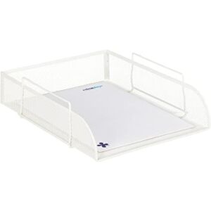 Relaxdays Bandeja Documentos Apilable, Cesto A4 Vertical, Organizador Folios, Malla, Oficina, 25 x 34 cm, Blanco Relaxdays Bandeja Documentos Apilable, Cesto A4 Vertical, Organizador Folios, Malla, Oficina, 25 x 34 cm, Blanco