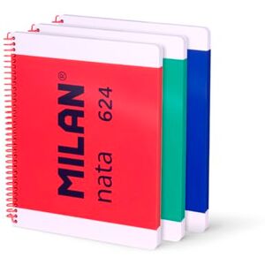 MILAN ® Pack 3 cuadernos A4 con espiral y tapa dura, 80 hojas blancas de 95 gr/m², colección nata® 624 since 1918 MILAN ® Pack 3 cuadernos A4 con espiral y tapa dura, 80 hojas blancas de 95 gr/m², colección nata® 624 since 1918