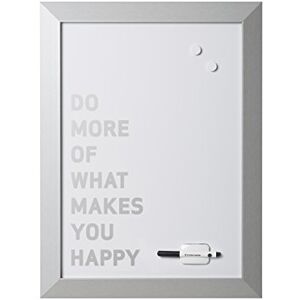Bi-Office Pizarra Blanca Kamashi "Do More Of What Makes You Happy", Magnético, Borrado en Seco, Marco MDF plateado, 45x60cm Bi-Office Pizarra Blanca Kamashi "Do More Of What Makes You Happy", Magnético, Borrado en Seco, Marco MDF plateado, 45x60cm