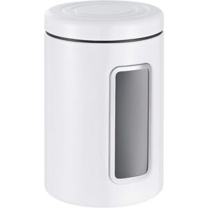 WESCO Tarro Classic Line en color blanco, chapa de acero pulverizada, 2 litros de volumen, ventana de acrílico WESCO Tarro Classic Line en color blanco, chapa de acero pulverizada, 2 litros de volumen, ventana de acrílico