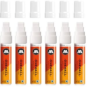 Molotow One4All 627HS Rotulador acrílico brillante (grosor de trazo de 15,0 mm, alto brillo, opaco y permanente, secado rápido, recargable, para casi todas las superficies), 6 unidades, color blanco Molotow One4All 627HS Rotulador acrílico brillante (grosor de trazo de 15,0 mm, alto brillo, opaco y permanente, secado rápido, recargable, para casi todas las superficies), 6 unidades, color blanco