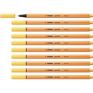 STABILO Rotulador punta fina point 88 Pack de 10 amarillo claro STABILO Rotulador punta fina point 88 Pack de 10 amarillo claro
