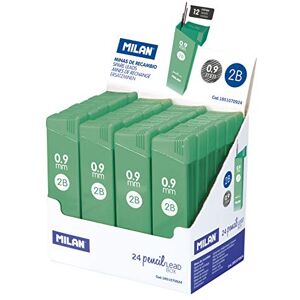 MILAN Caja de 24 tubos de minas de recambio 0,9 mm 2B MILAN Caja de 24 tubos de minas de recambio 0,9 mm 2B