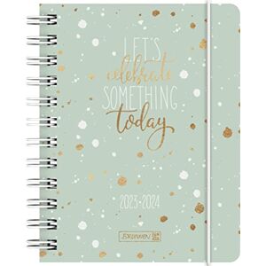 BRUNNEN Agenda diaria Celebrate 2023/2024, tamaño A6, color menta, 1 página = 1 día, sáb, en una página BRUNNEN Agenda diaria Celebrate 2023/2024, tamaño A6, color menta, 1 página = 1 día, sáb, en una página