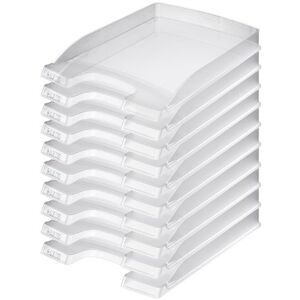 Leitz Plus Slim Bandeja de correo apilable (paquete de 10), transparente Leitz Plus Slim Bandeja de correo apilable (paquete de 10), transparente