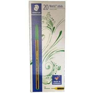 STAEDTLER Noris Stick Caja de bolígrafos (20 unidades), color verde STAEDTLER Noris Stick Caja de bolígrafos (20 unidades), color verde