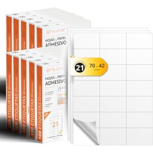Etiquetas Adhesivas Blancas A4 Folios - Crea Pegatinas Personalizadas - 21 Hojas (1000 Etiquetas) Etiquetas Adhesivas Blancas A4 Folios - Crea Pegatinas Personalizadas - 21 Hojas (1000 Etiquetas)