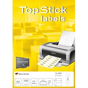 Etiqueta de CD TopStick 8696 - 200 Etiquetas, Redondas, Blancas Etiqueta de CD TopStick 8696 - 200 Etiquetas, Redondas, Blancas