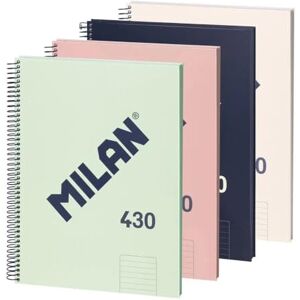 MILAN ® Pack 4 cuadernos A4 con tapa dura, papel a líneas (7 mm), 80 hojas de 95 gr/m², colección goma 430 MILAN ® Pack 4 cuadernos A4 con tapa dura, papel a líneas (7 mm), 80 hojas de 95 gr/m², colección goma 430