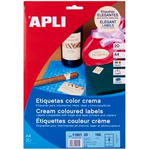 APLI Etiquetas crema permanentes 97,0 x 67,7 20 hojas APLI Etiquetas crema permanentes 97,0 x 67,7 20 hojas