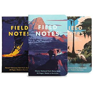 Field Notes : National Parks Series (Serie F – Glacier, Hawai'I Volcanoes, Everglades) – Libro de notas de papel gráfico 3 unidades – 3.5 x 5.5 pulgadas Field Notes : National Parks Series (Serie F – Glacier, Hawai'I Volcanoes, Everglades) – Libro de notas de papel gráfico 3 unidades – 3.5 x 5.5 pulgadas
