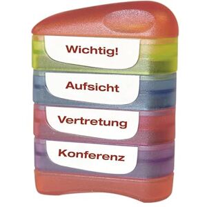 TimeTEX Sello serigrafiado "Perpetuum" 4 en 1 "Importante" Sello de profesor recargable para la escuela 40 x 10 mm aprox. 5000 impresiones Color del sello: rojo TimeTEX Sello serigrafiado "Perpetuum" 4 en 1 "Importante" Sello de profesor recargable para la escuela 40 x 10 mm aprox. 5000 impresiones Color del sello: rojo