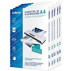 Waytex Fundas plastificadoras (500 unidades, A4, 2 x 75 micrones por cara) Waytex Fundas plastificadoras (500 unidades, A4, 2 x 75 micrones por cara)