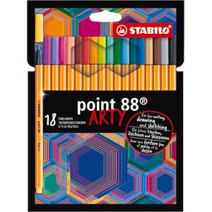 STABILO Rotulador de punta fina point 88 ARTY Estuche de 18 18 colores diferentes STABILO Rotulador de punta fina point 88 ARTY Estuche de 18 18 colores diferentes
