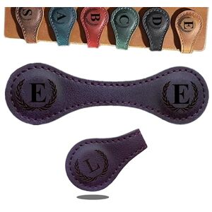 Topaliving Marcadores de cuero magnéticos personalizados, marcadores magnéticos grabados personalizados, Marcadores de letras multifuncionales regalo inicial para amantes del libro lectores mujeres (púrpura, E) Topaliving Marcadores de cuero magnéticos personalizados, marcadores magnéticos grabados personalizados, Marcadores de letras multifuncionales regalo inicial para amantes del libro lectores mujeres (púrpura, E)