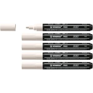 STABILO Marcador acrílico FREE Acrylic T300 Punta redonda 2-3mm Pack de 5 blanco STABILO Marcador acrílico FREE Acrylic T300 Punta redonda 2-3mm Pack de 5 blanco
