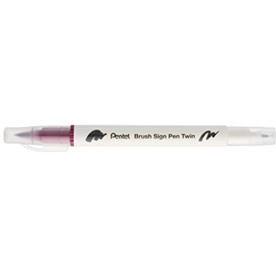 Pentel Rotulador de punta doble color rojo oscuro – Pack de 10 Pentel Rotulador de punta doble color rojo oscuro – Pack de 10
