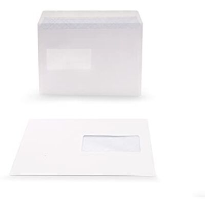 Oxford Sobres autoadhesivos (162 x 229 mm, 45 x 100 mm, 500 unidades), color blanco Oxford Sobres autoadhesivos (162 x 229 mm, 45 x 100 mm, 500 unidades), color blanco