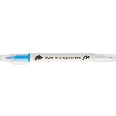 Pentel Rotulador de punta doble azul cielo – Pack de 10 Pentel Rotulador de punta doble azul cielo – Pack de 10