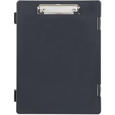 MAUL Portapapeles A4 carpeta de documentos A4 con caja de almacenamiento para bolígrafo, papel y bloc de notas, apertura lateral, adecuado para mochila, maletín y mochila escolar, color negro MAUL Portapapeles A4 carpeta de documentos A4 con caja de almacenamiento para bolígrafo, papel y bloc de notas, apertura lateral, adecuado para mochila, maletín y mochila escolar, color negro