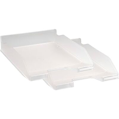 Exacompta Ref. Juego de 2 bandejas portadocumentos COMBO MIDI dimensiones útiles 34 x 25 x 6,5 cm para documentos formato A4+ color cristal Exacompta Ref. Juego de 2 bandejas portadocumentos COMBO MIDI dimensiones útiles 34 x 25 x 6,5 cm para documentos formato A4+ color cristal