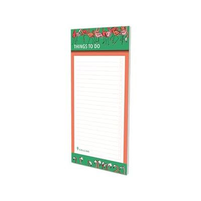 Collins Flourish Bloc de notas con almohadilla magnética delgada, diseño de flamenco Collins Flourish Bloc de notas con almohadilla magnética delgada, diseño de flamenco