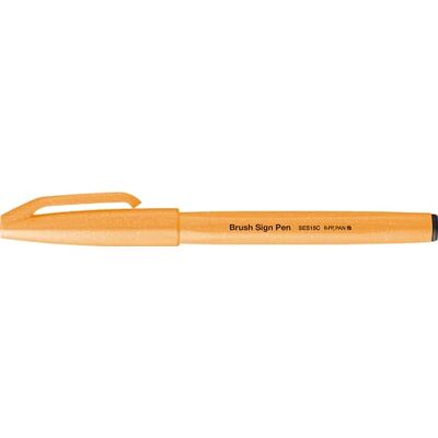 Pentel Rotulador punta pincel Brush Sign Pen punta de fibra. Color naranja fluorescente. Pack 10 Pentel Rotulador punta pincel Brush Sign Pen punta de fibra. Color naranja fluorescente. Pack 10