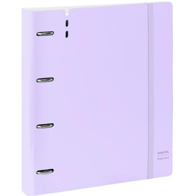 Safta Archivador 4 Anillas 35 mm A4 PP Foam con Recambio 100 Hojas 90g y 5 Separadores, Carpesano Carpeta Anillas A4 Cierre de Goma y Apertura 360°, Morado Claro Safta Archivador 4 Anillas 35 mm A4 PP Foam con Recambio 100 Hojas 90g y 5 Separadores, Carpesano Carpeta Anillas A4 Cierre de Goma y Apertura 360°, Morado Claro