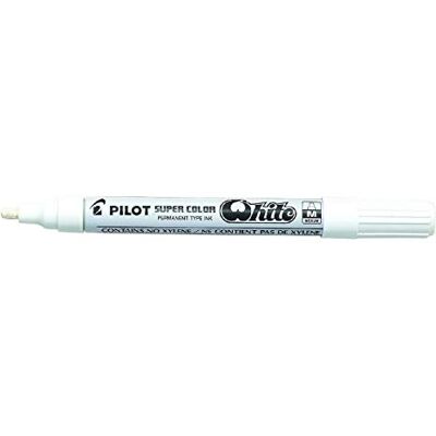 PILOT Super Color Marcador de punta mediana (4,5 mm), color blanco, 1 PILOT Super Color Marcador de punta mediana (4,5 mm), color blanco, 1