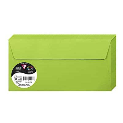 Clairefontaine Paquete de 50 Sobres Autoadhesivos Formato DL 11x22cm 120g/m² Color Verde Menta Invitaciones a Eventos y Correspondencia Gama Pollen Papel Premium Clairefontaine Paquete de 50 Sobres Autoadhesivos Formato DL 11x22cm 120g/m² Color Verde Menta Invitaciones a Eventos y Correspondencia Gama Pollen Papel Premium