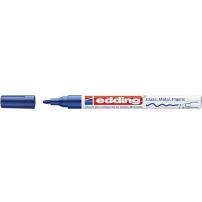 Edding 751 marcador de tinta opaca brillante azul 1 rotulador punta redonda 1-2 mm rotulador brillante efecto lacado para vidrio, piedras, madera, plástico, papel color permanente Edding 751 marcador de tinta opaca brillante azul 1 rotulador punta redonda 1-2 mm rotulador brillante efecto lacado para vidrio, piedras, madera, plástico, papel color permanente