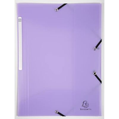 Exacompta Ref. 55175E Cartón de 25 camisas elásticas con 3 solapas de polipropileno, 24 x 32 cm, para formato A4, cromalina Pastel, color morado Exacompta Ref. 55175E Cartón de 25 camisas elásticas con 3 solapas de polipropileno, 24 x 32 cm, para formato A4, cromalina Pastel, color morado