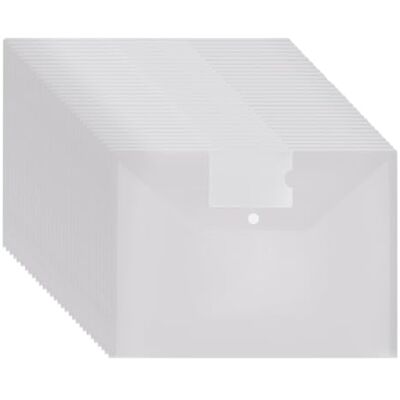 GoodtoU Carteras de plástico transparente A4-paquete de 30 carteras de plástico con carpeta de documentos a presión con bolsillo para papeleo (transparente) GoodtoU Carteras de plástico transparente A4-paquete de 30 carteras de plástico con carpeta de documentos a presión con bolsillo para papeleo (transparente)